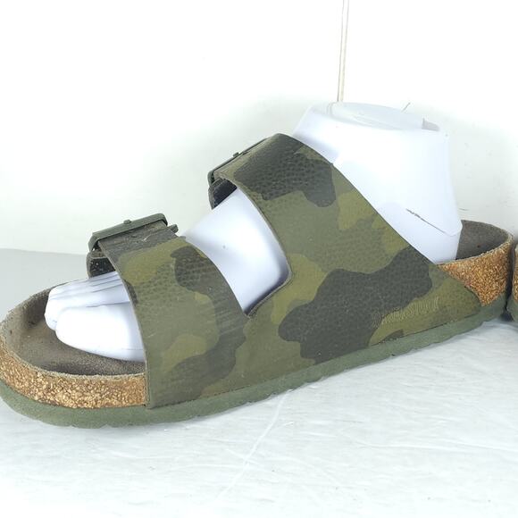 BIRKENSTOCK Women Arizona EU40 US9 Camo Green Birko-Flor SoftFB Slide Sandals - Picture 7 of 16